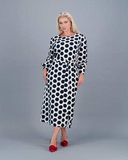 SAMANTHA LS-  dark navy and white