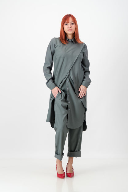 CHRISTINA - grey pin stripe