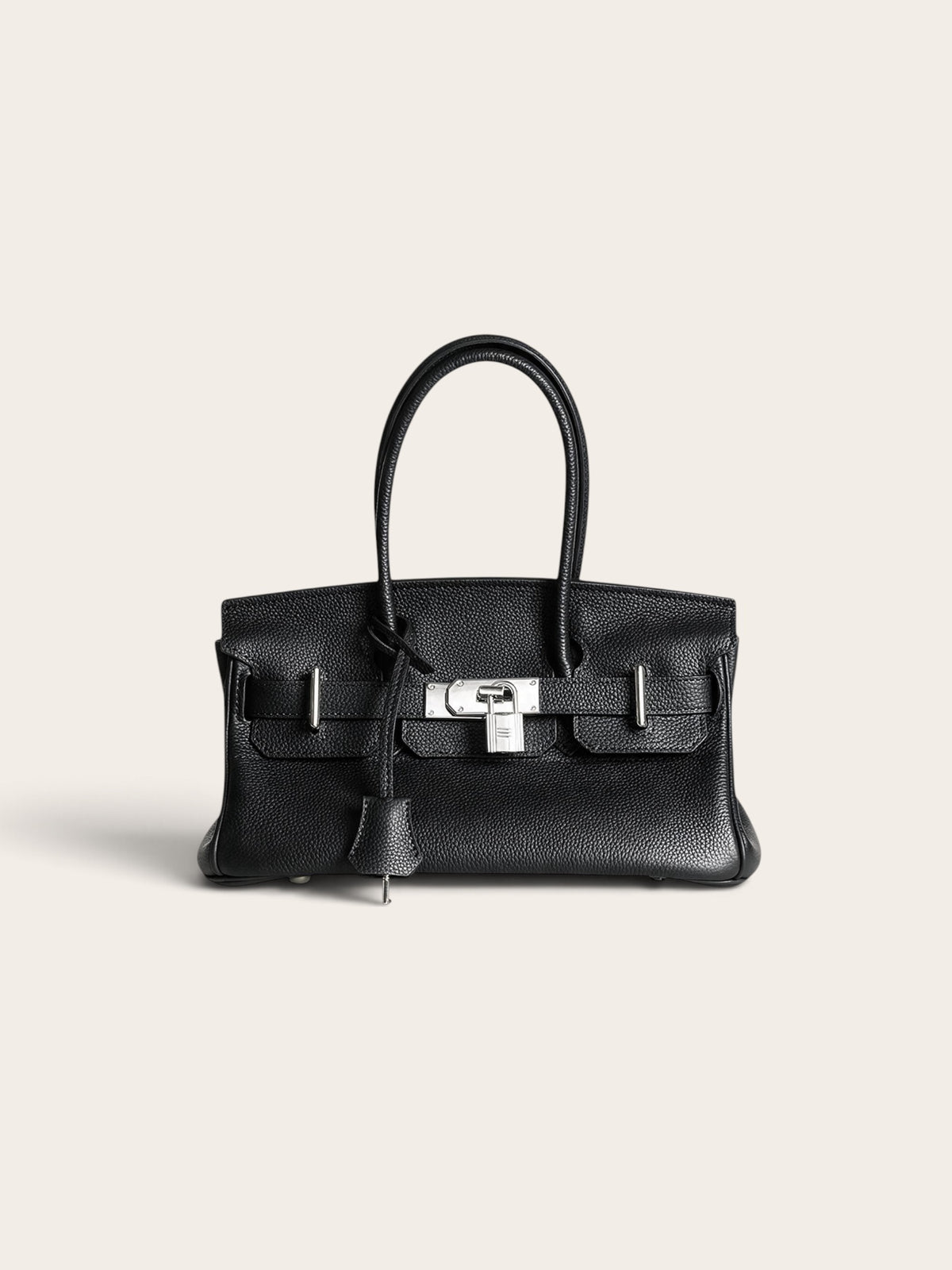 The Legacy —  Black Top-Grain Togo Leather Shoulder Bag