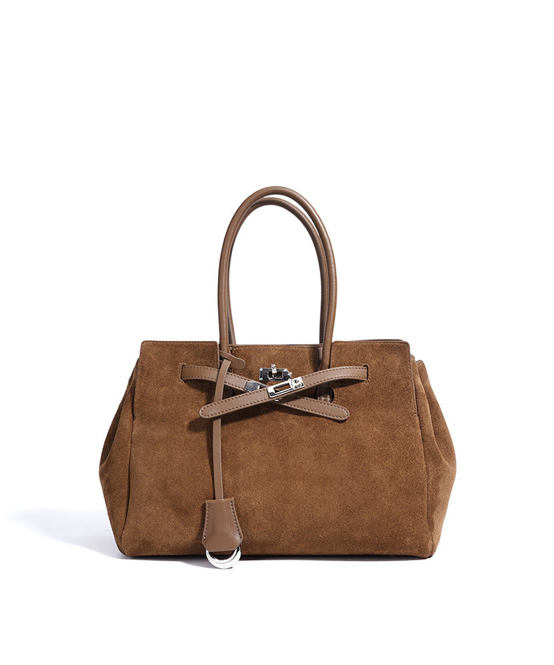 The Dynasty- Genuine Leather & Suede Tan Tote Bag