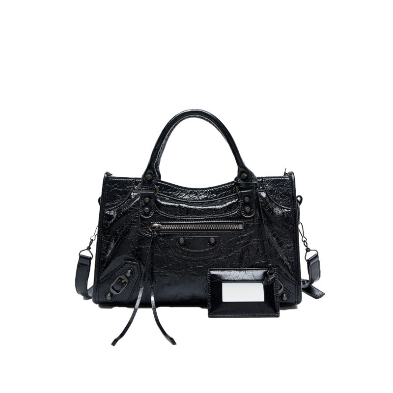 ETERNAL L— Luxury Treated Genuine Leather city top handle Handbag