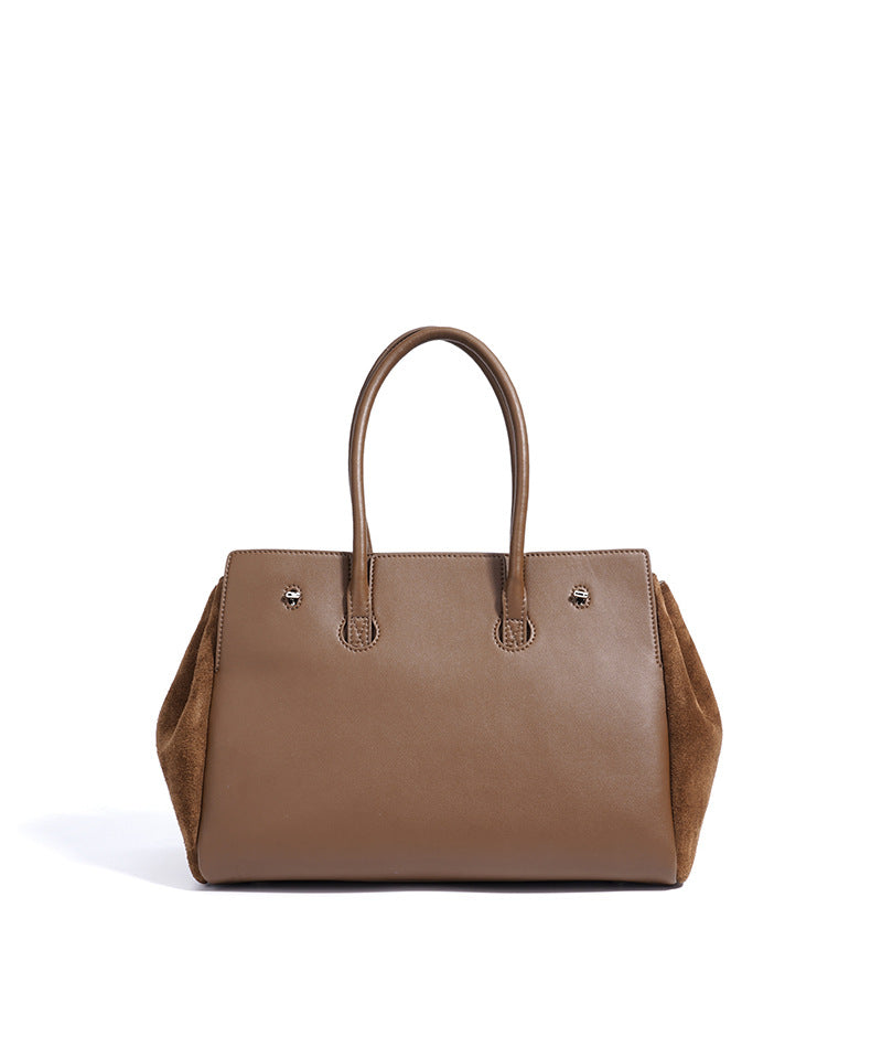 The Dynasty- Genuine Leather & Suede Tan Tote Bag