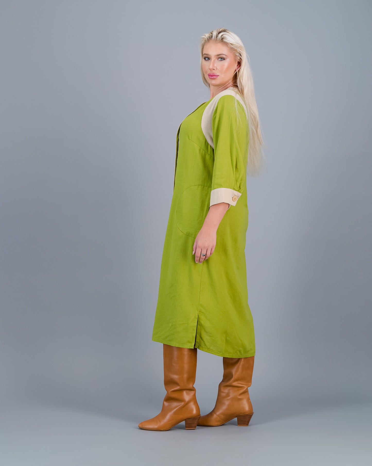 DEMI  -  chartreuse and stone