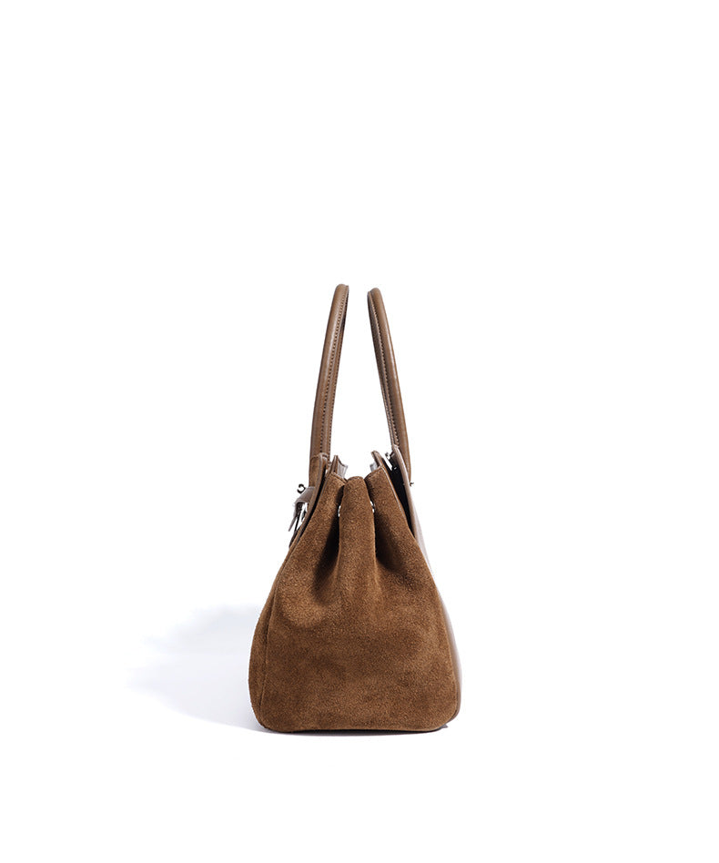 The Dynasty- Genuine Leather & Suede Tan Tote Bag