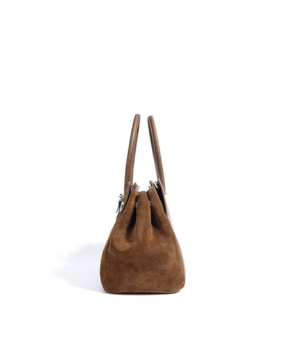 The Dynasty- Genuine Leather & Suede Tan Tote Bag