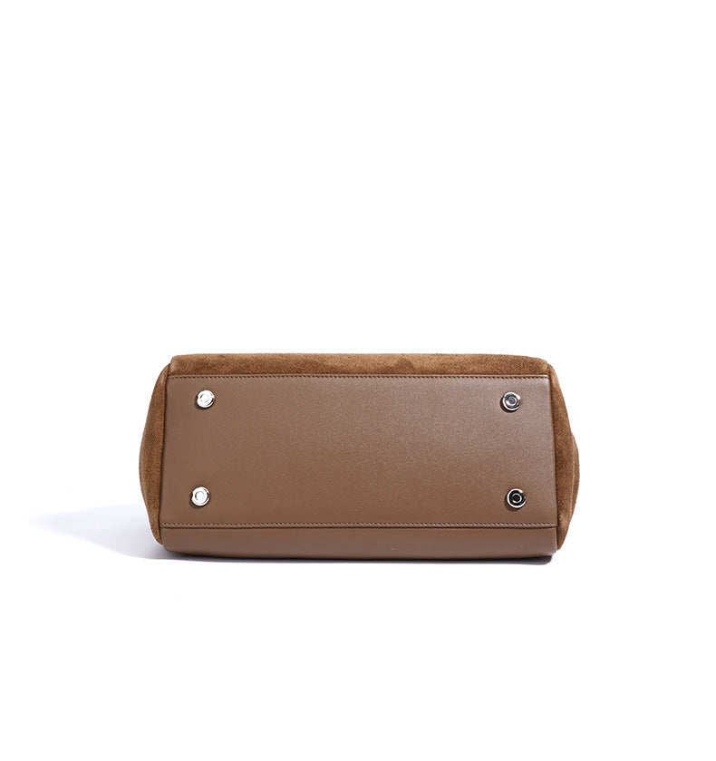 The Dynasty- Genuine Leather & Suede Tan Tote Bag