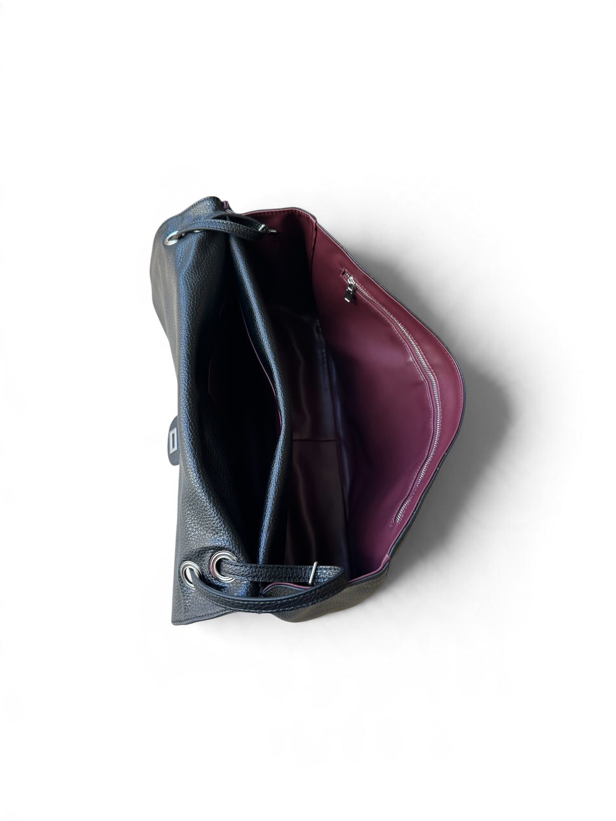 THE BELISSIMA L— Genuine Top-Grain Leather Shoulder Bag in black