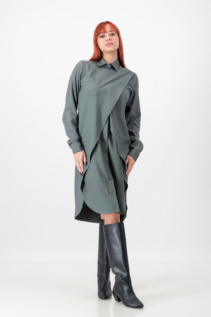 CHRISTINA - grey pin stripe