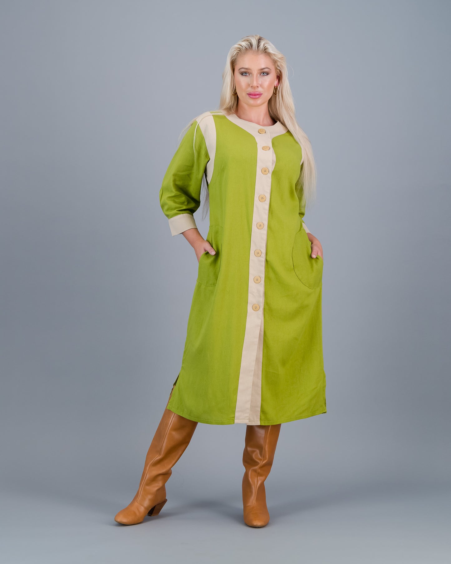 DEMI  -  chartreuse and stone