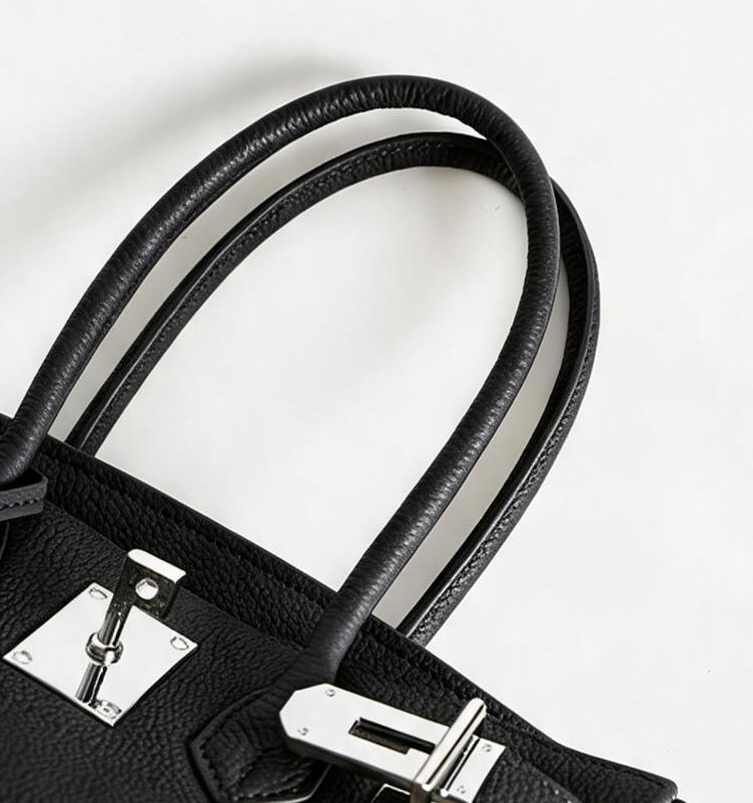 The Legacy —  Black Top-Grain Togo Leather Shoulder Bag