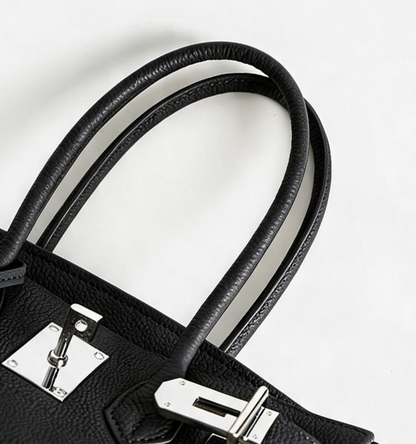 The Legacy —  Black Top-Grain Togo Leather Shoulder Bag