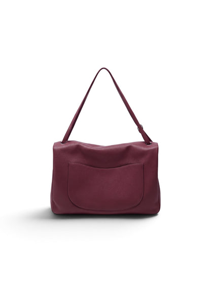 THE BELISSIMA — Genuine Top-Grain Leather Shoulder Bag in wine/Burgundy