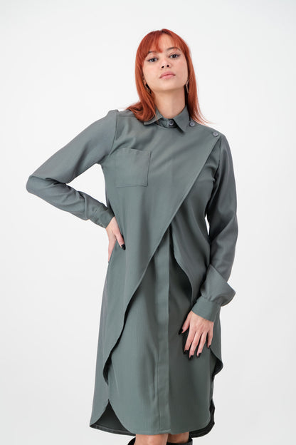 CHRISTINA - grey pin stripe