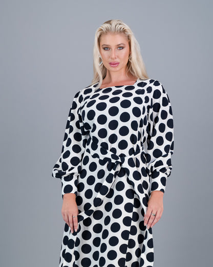 SAMANTHA LS-  dark navy and white