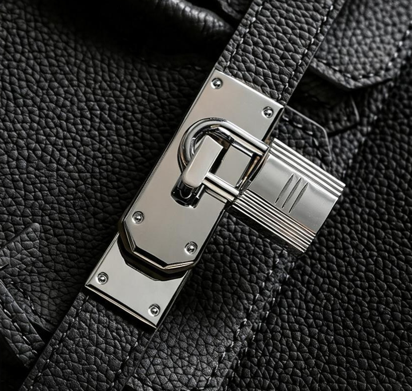 The Legacy —  Black Top-Grain Togo Leather Shoulder Bag