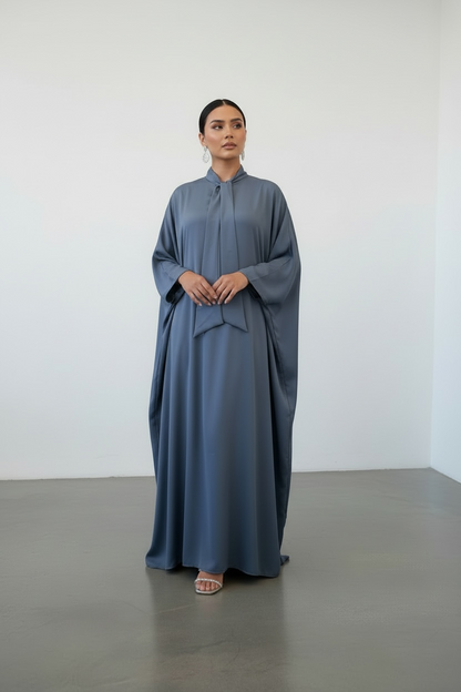 butterfly abaya dress  -  blue