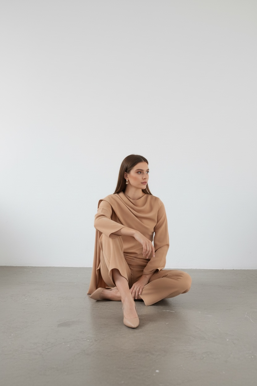 KELLY SET  - caramel beige