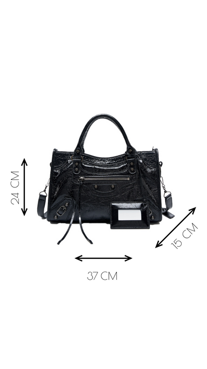 ETERNAL L— Luxury Treated Genuine Leather city top handle Handbag