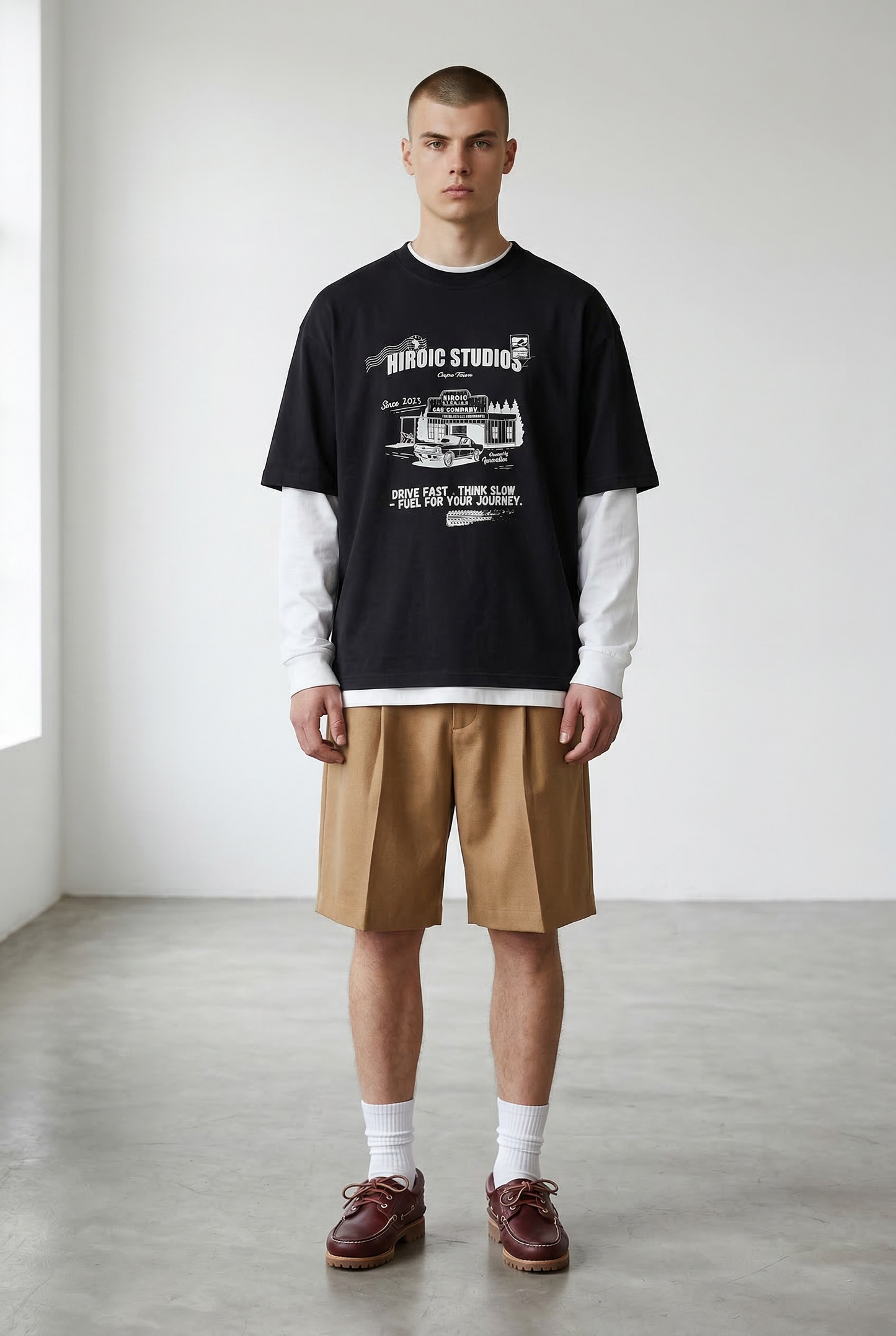 DRIVE FAST T-SHIRT - black and grey