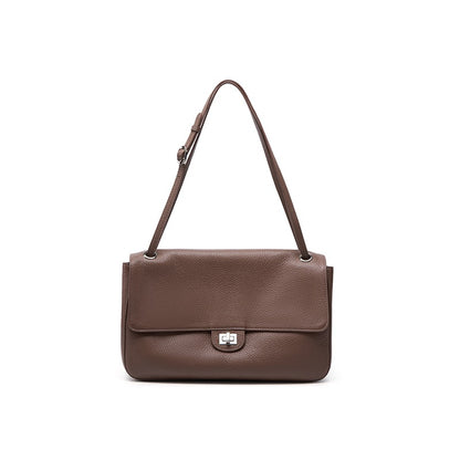 THE BELISSIMA — Genuine Top-Grain Leather Shoulder Bag in taupe