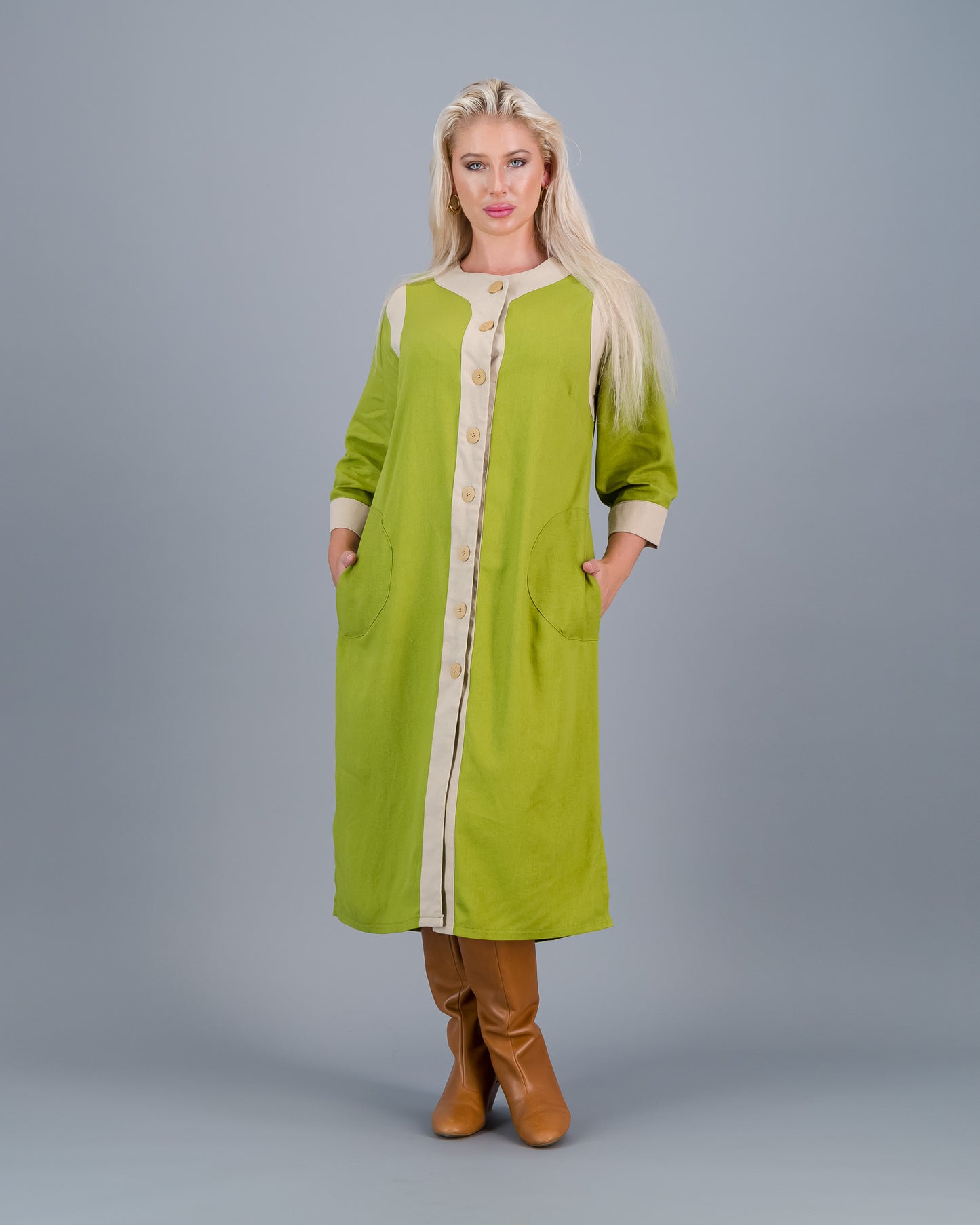 DEMI  -  chartreuse and stone