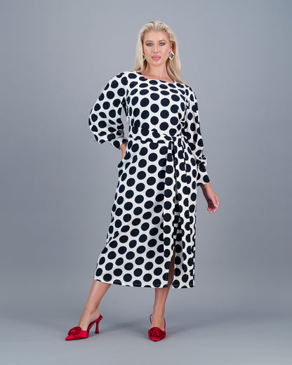 SAMANTHA LS-  dark navy and white