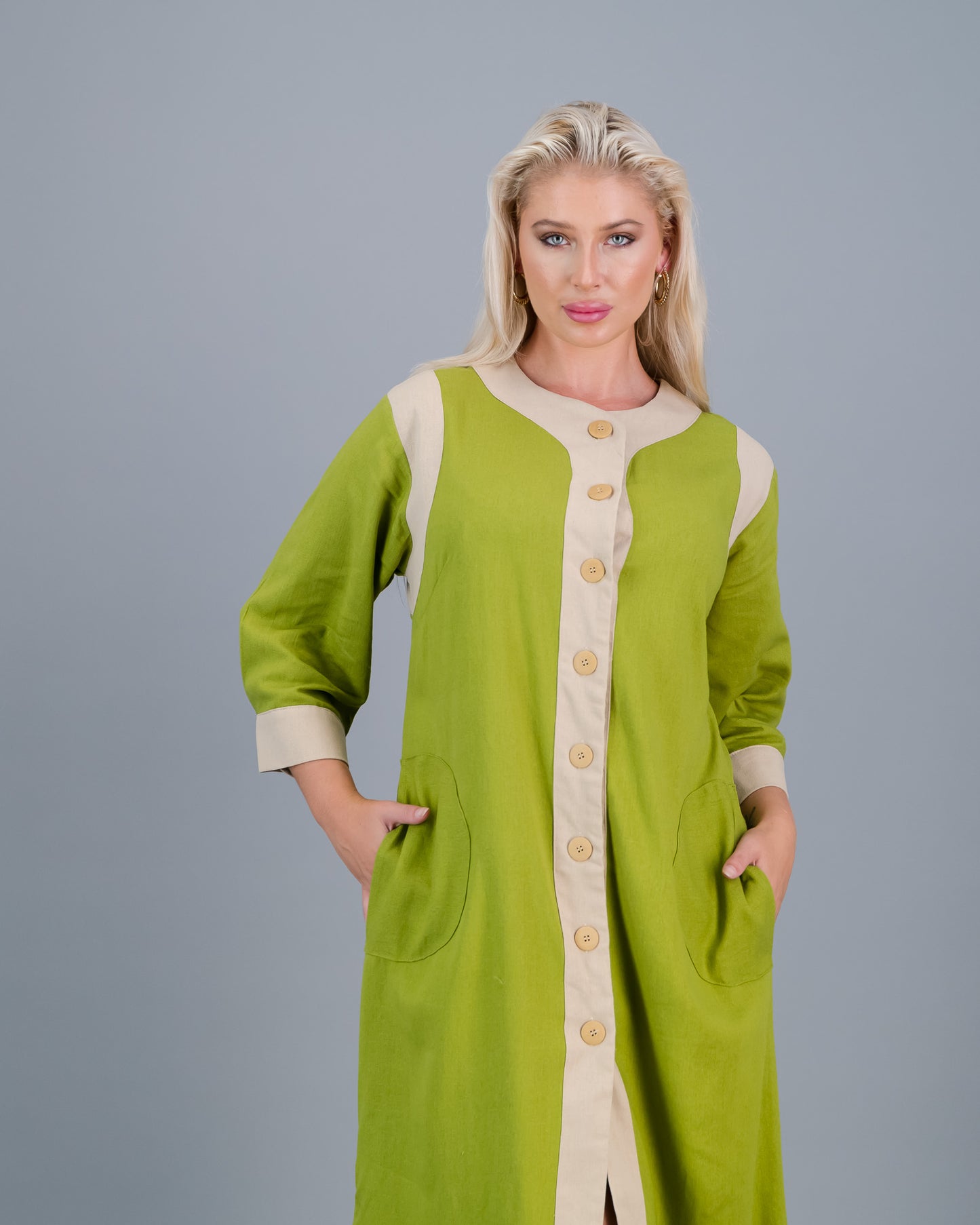 DEMI  -  chartreuse and stone