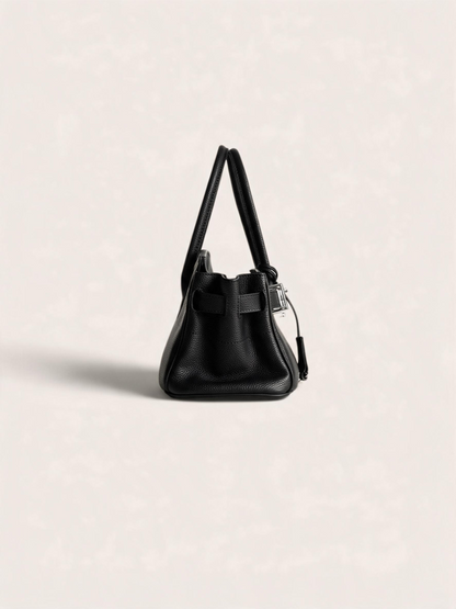 The Legacy —  Black Top-Grain Togo Leather Shoulder Bag