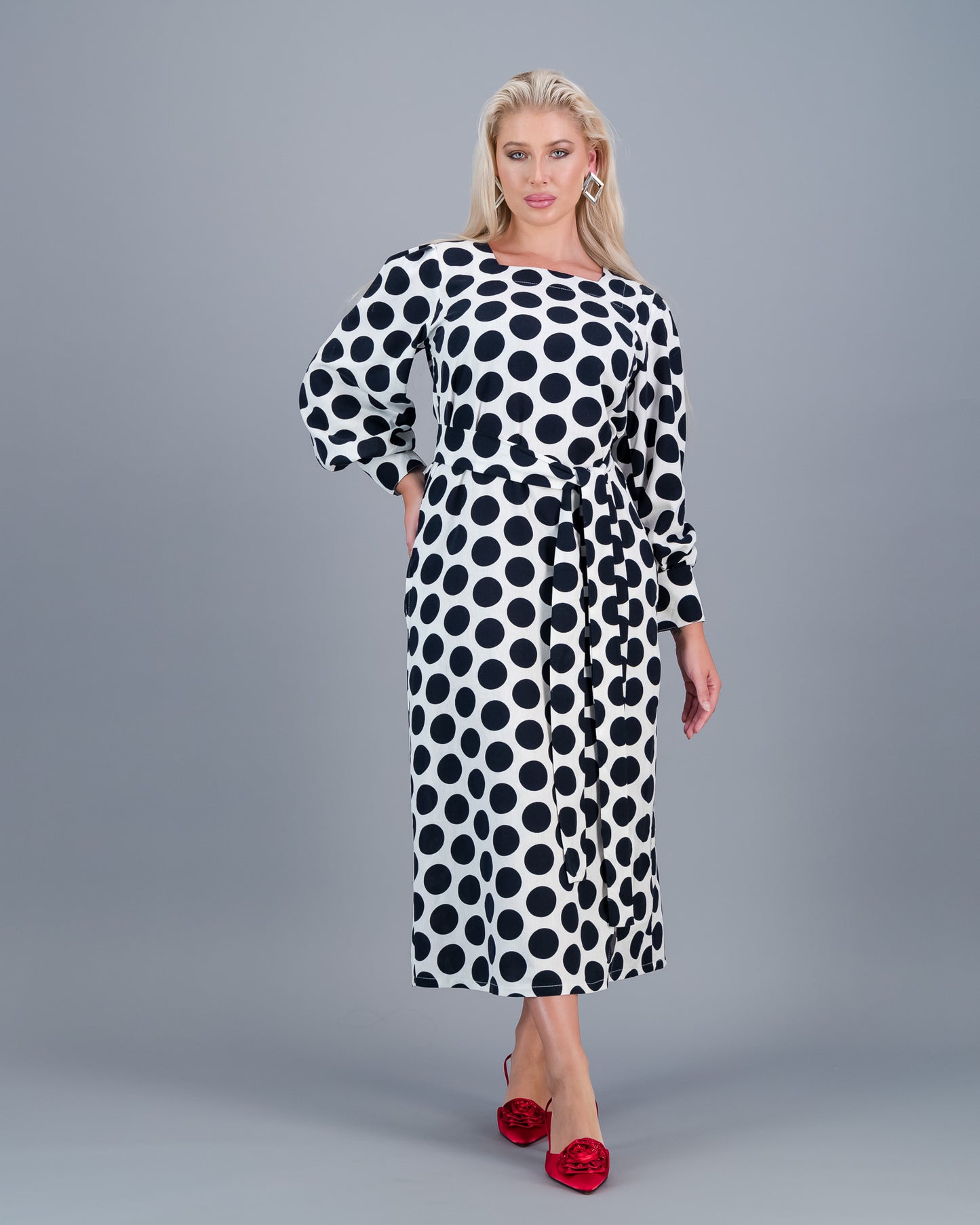 SAMANTHA LS-  dark navy and white