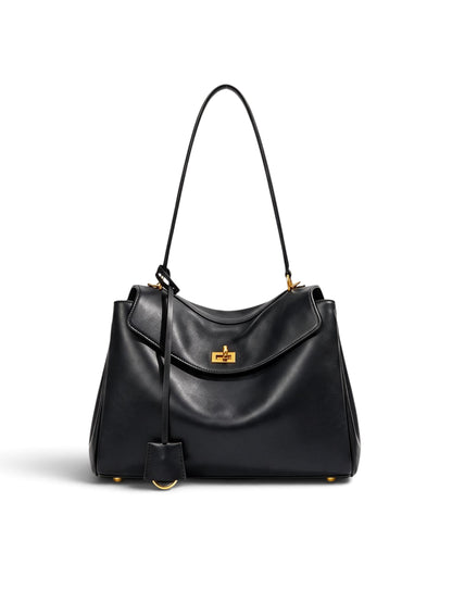 (PRE ORDER ) E-IRLOOM L - Black Genuine Leather luxury top handle Handbag