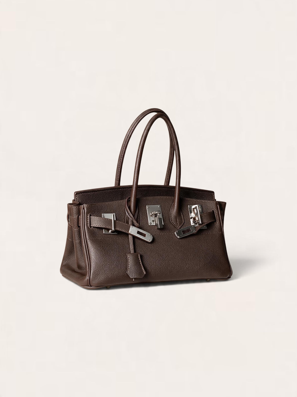 The Legacy — brown Top-Grain Togo Leather Shoulder Bag