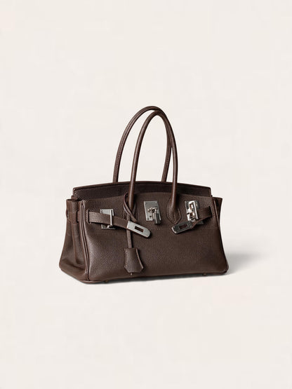 The Legacy — brown Top-Grain Togo Leather Shoulder Bag