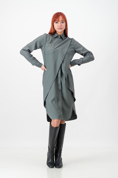 CHRISTINA - grey pin stripe