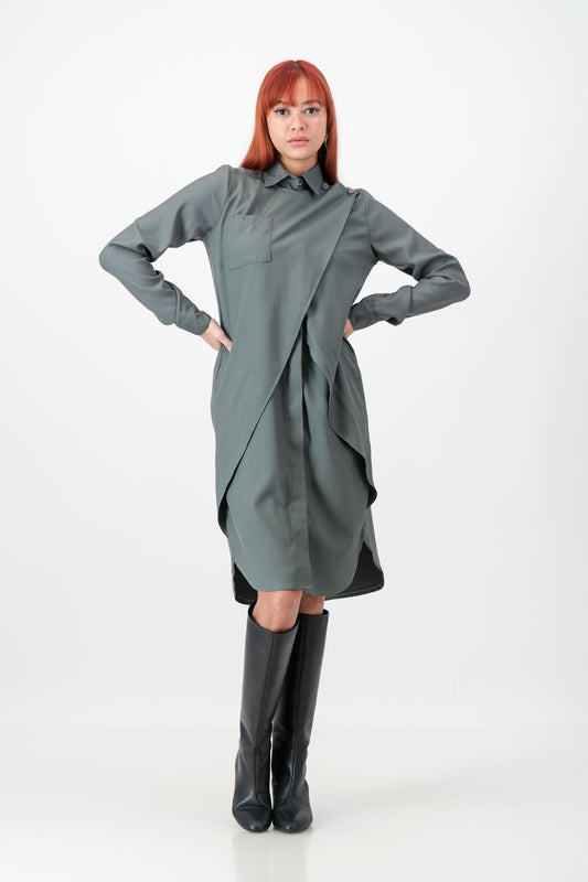 CHRISTINA - grey pin stripe