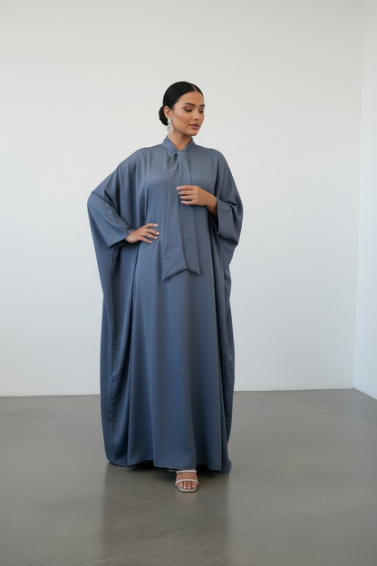 butterfly abaya dress  -  blue