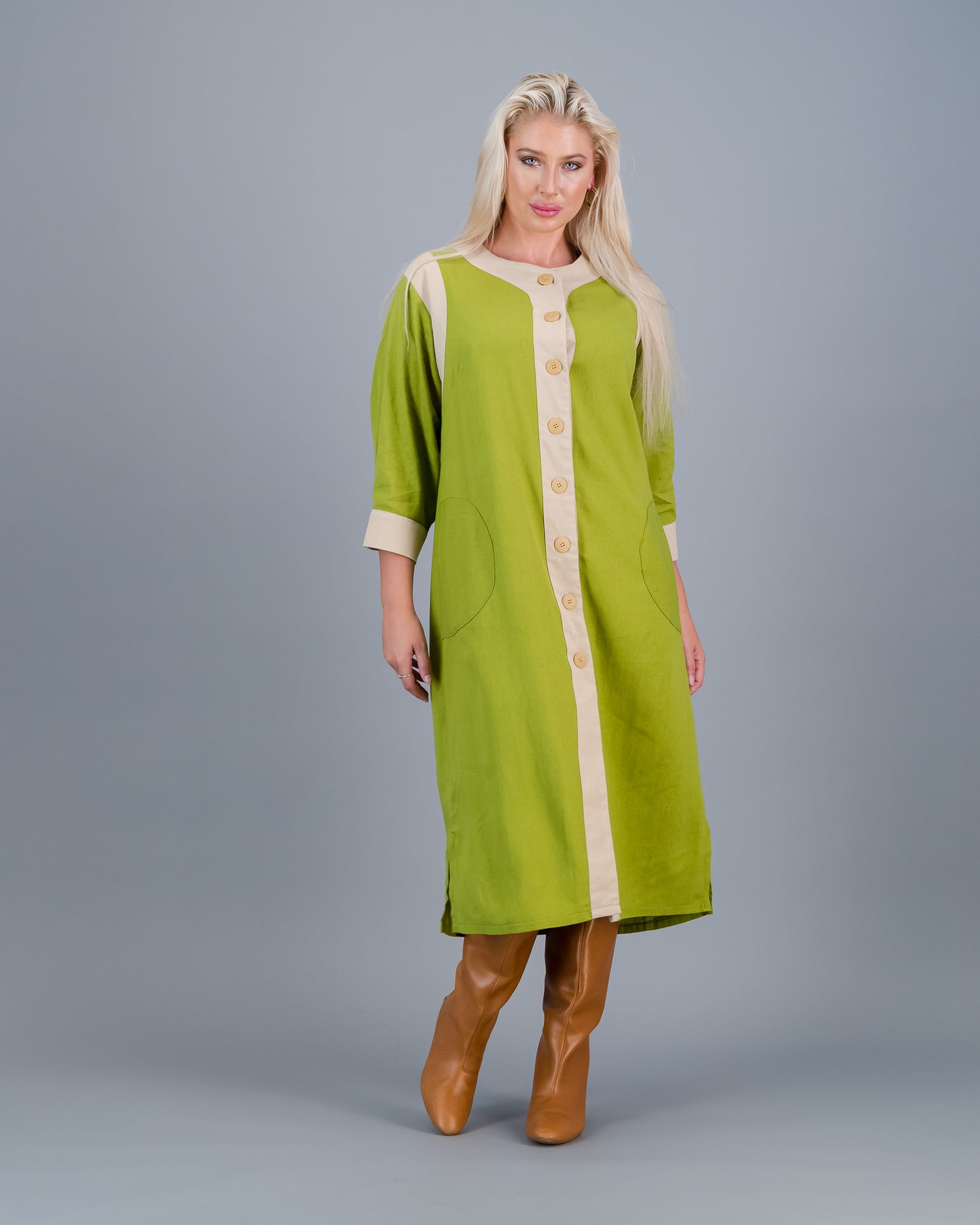 DEMI  -  chartreuse and stone