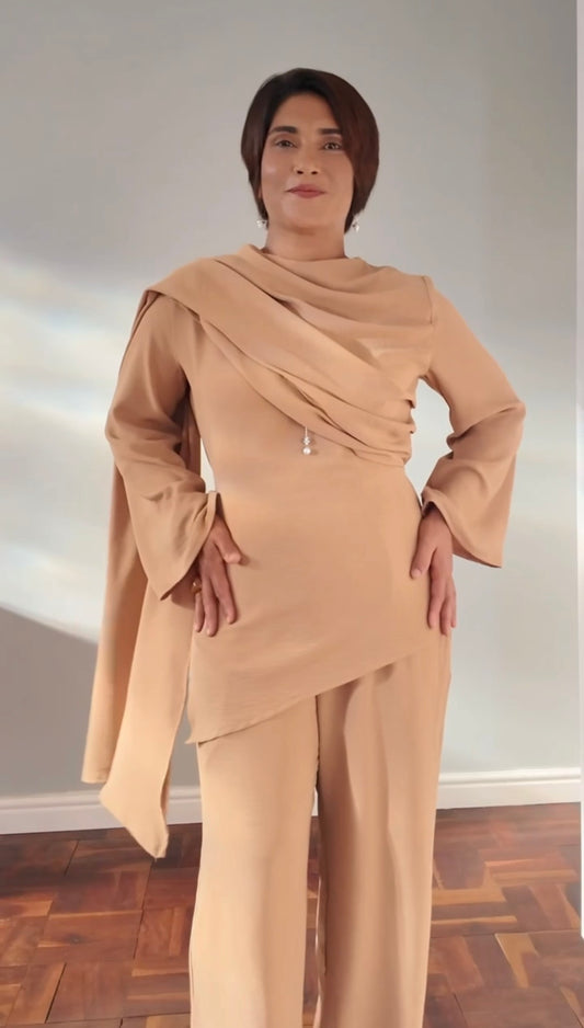 KELLY SET  - caramel beige