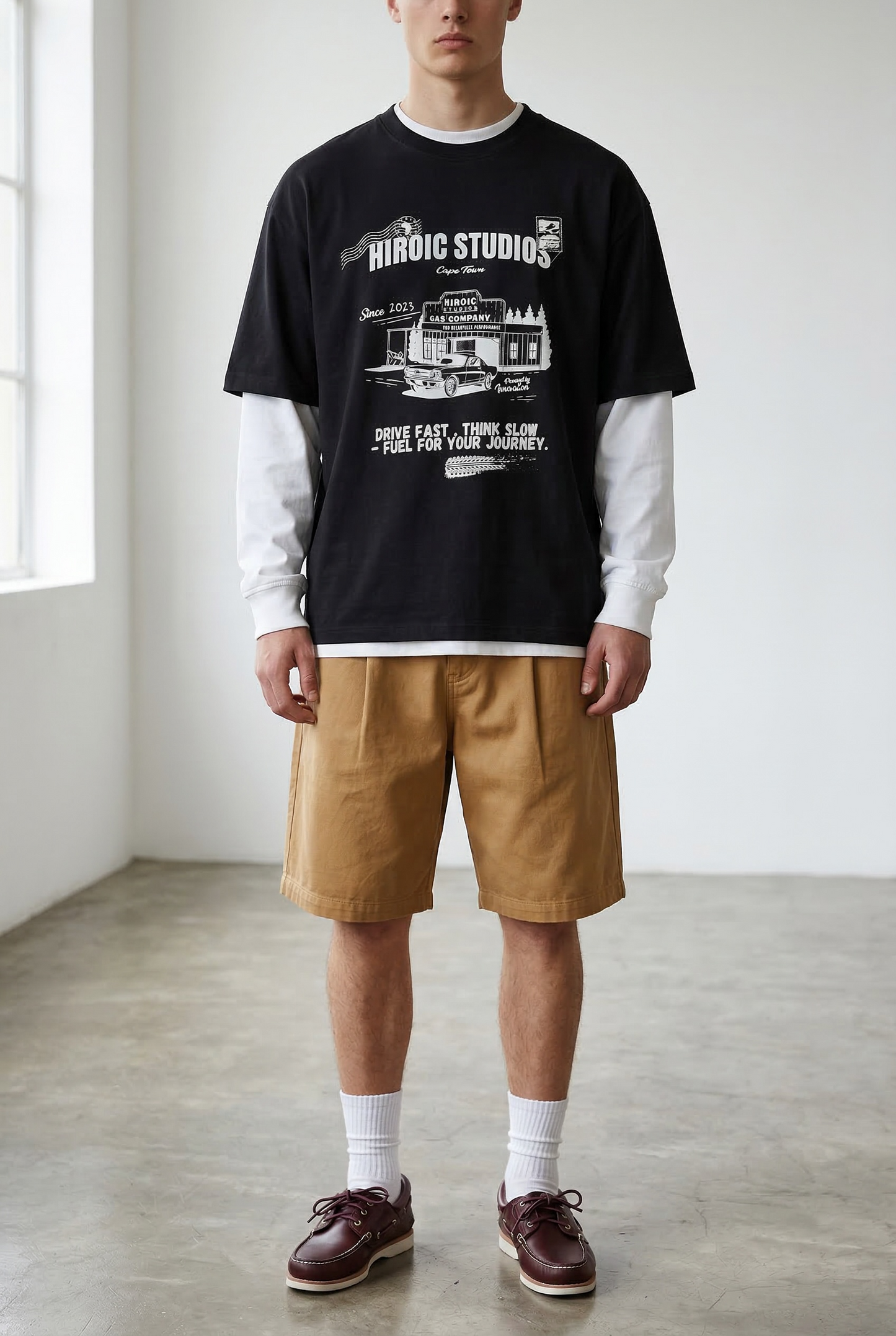 DRIVE FAST T-SHIRT - black and grey