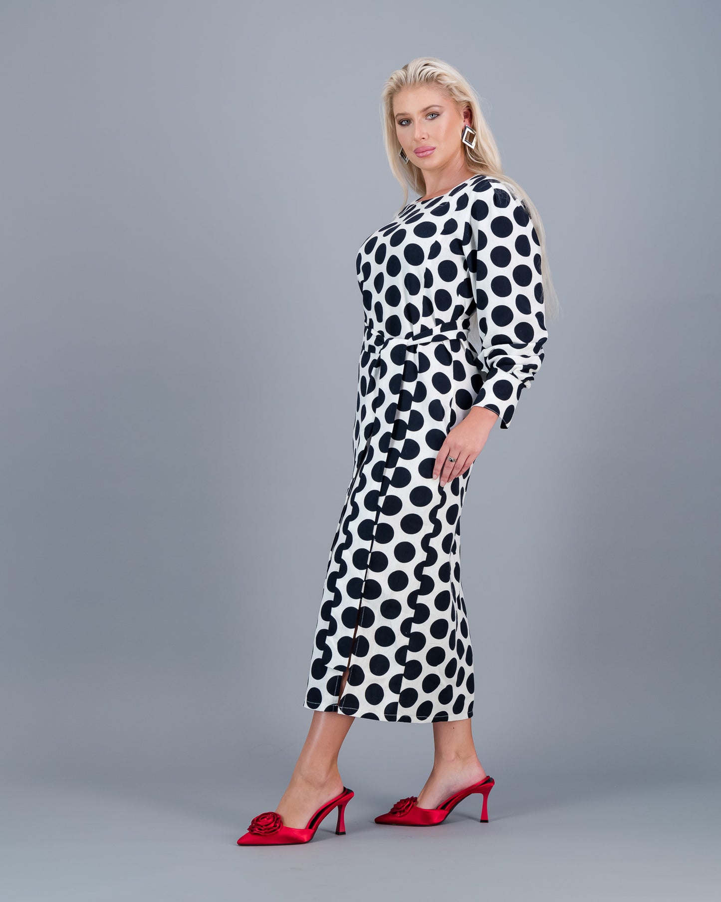 SAMANTHA LS-  dark navy and white
