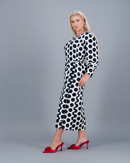 SAMANTHA LS-  dark navy and white