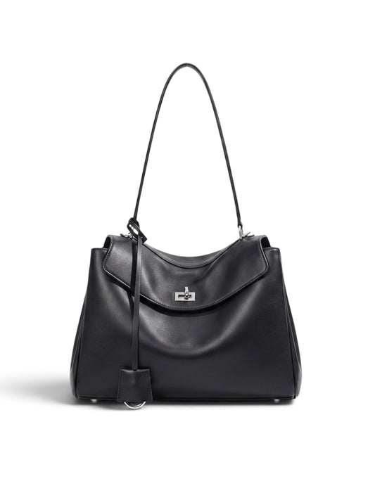 E-IRLOOM L - Black Genuine Leather luxury top handle Handbag