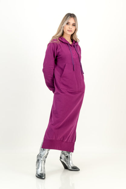 ROSETTA TRACK DRESS  - plum