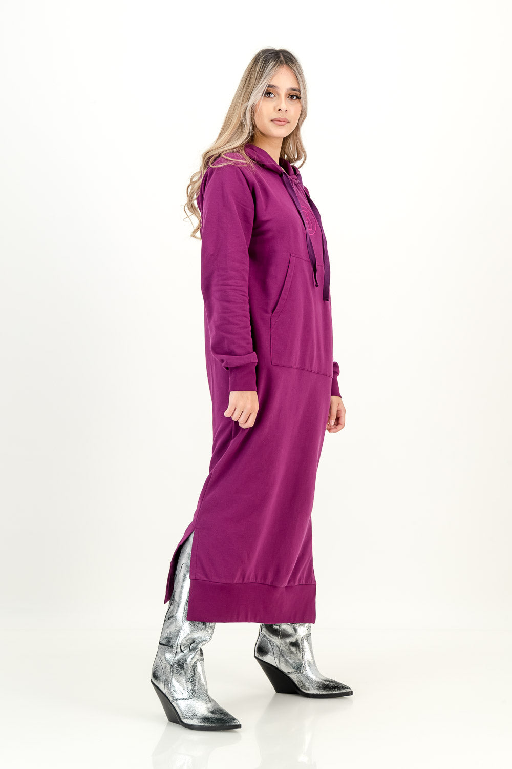 ROSETTA TRACK DRESS  - plum
