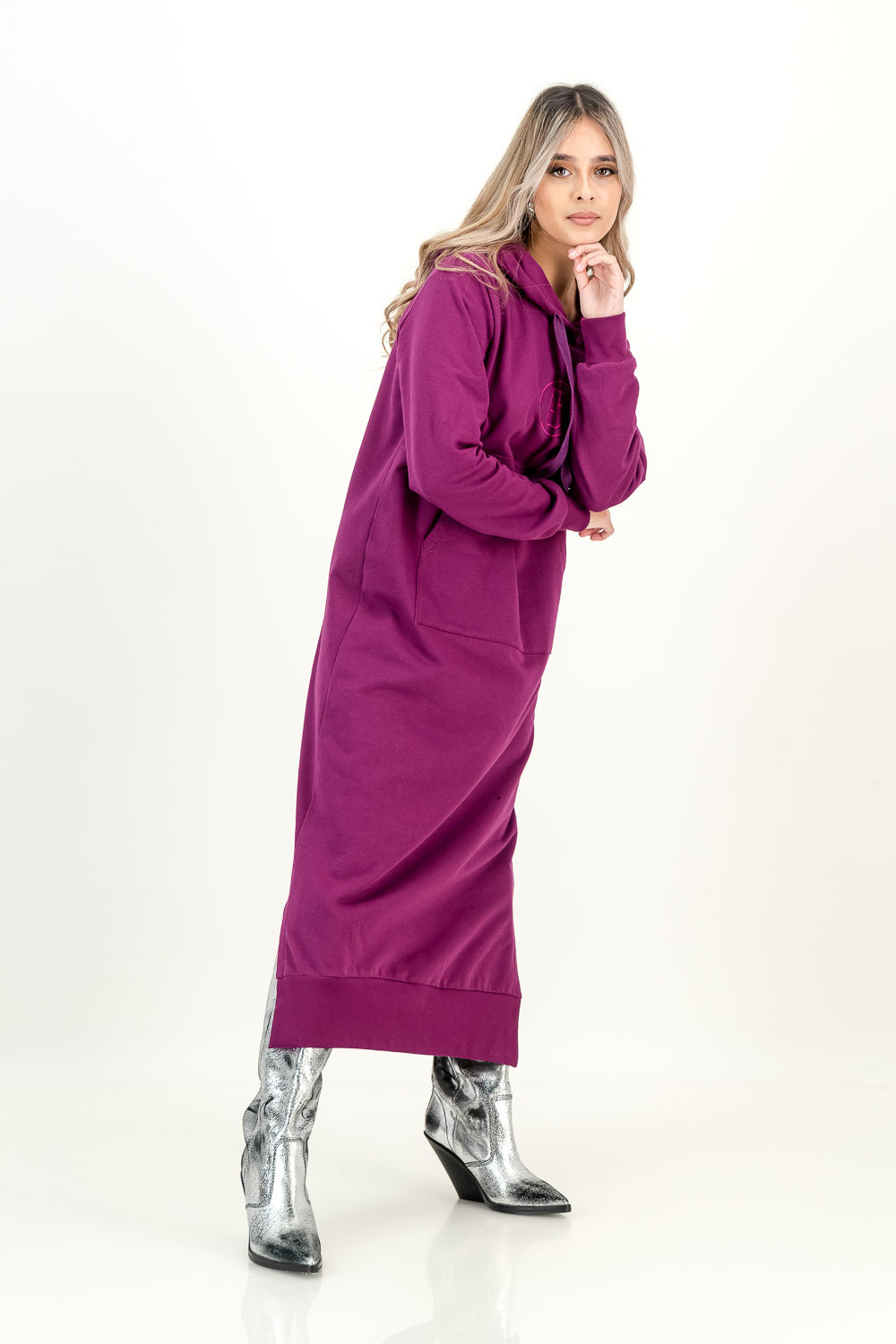 ROSETTA TRACK DRESS  - plum