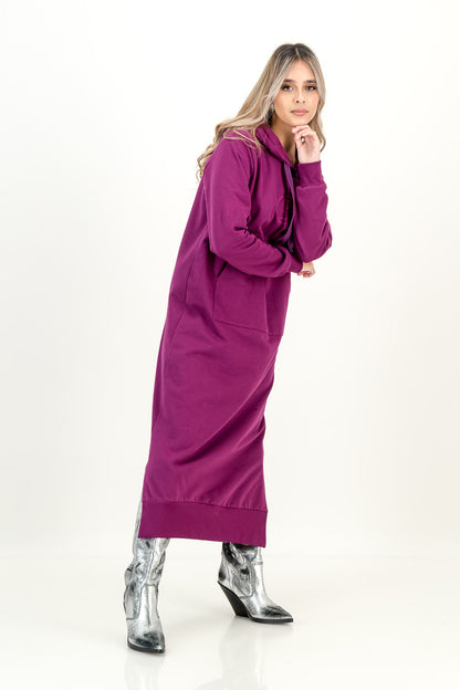 ROSETTA TRACK DRESS  - plum