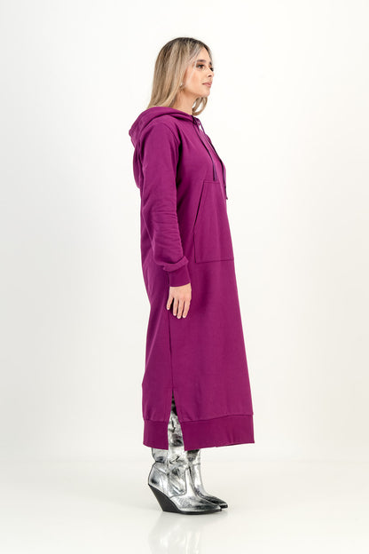 ROSETTA TRACK DRESS  - plum