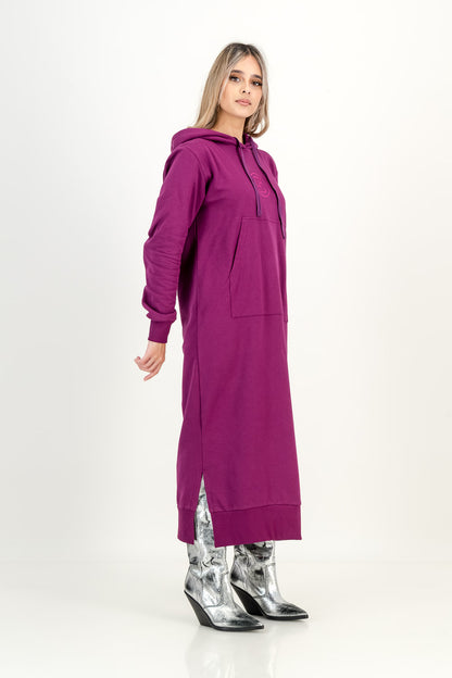 ROSETTA TRACK DRESS  - plum