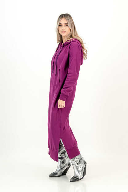 ROSETTA TRACK DRESS  - plum