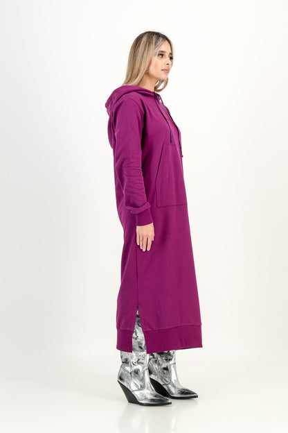ROSETTA TRACK DRESS  - plum