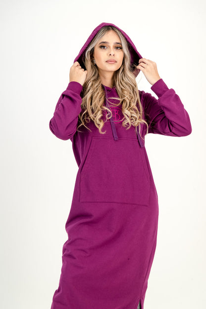 ROSETTA TRACK DRESS  - plum